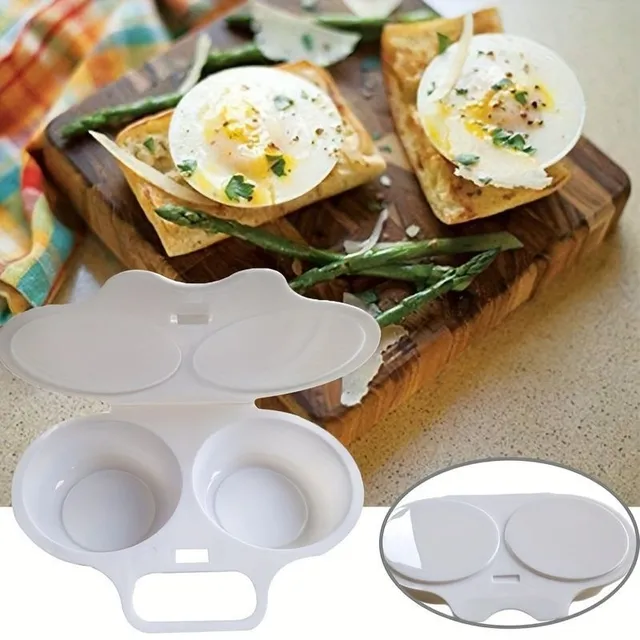 Microwave egg poacher - round plastic omelet tool