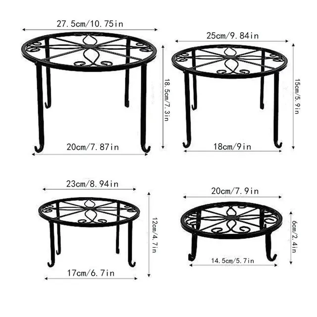 Suport pentru flori 4 în 1 - Fier, exterior/interior, pentru balcon, ierburi, orhidee