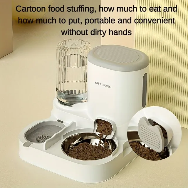 Automatic feeder and water for pets with stainless steel bowls