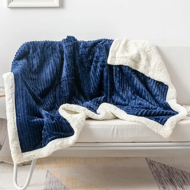 Baby warm flannel blanket - blue