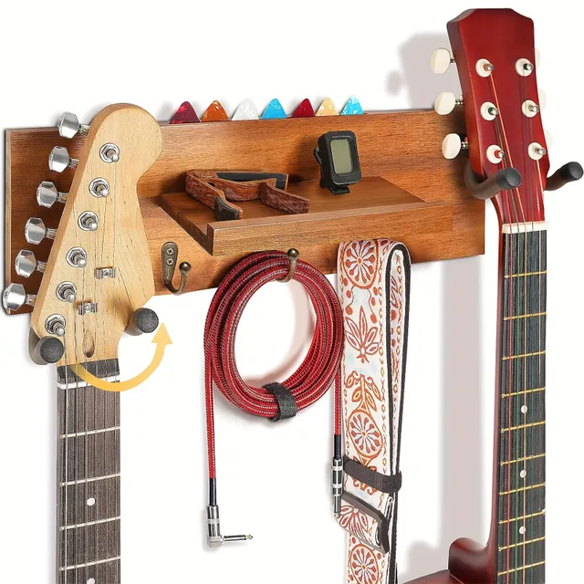 1 pc wspornik ściany na gitarze z 2 obrotowymi gumowymi hakami