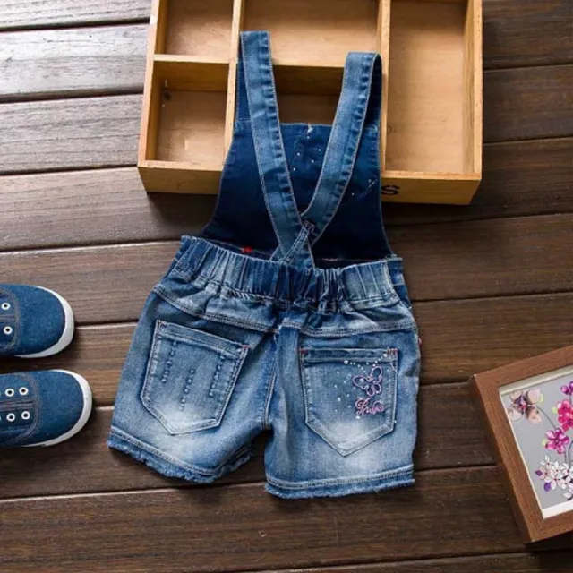 Girl denim shorts with laclo - 2 variants