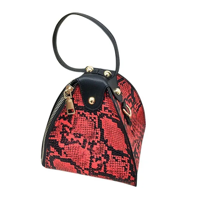 Trendy female mini purse with snake print