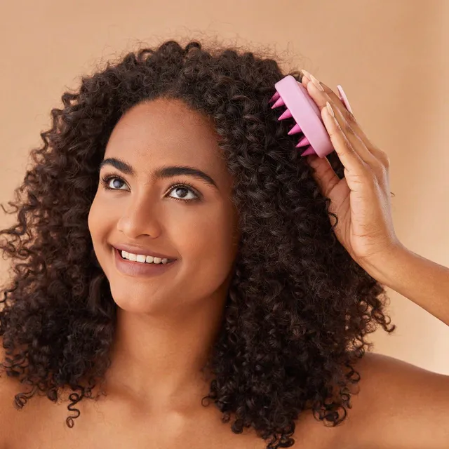 Massage and exfoliating silicone hairbrush - care for healthy and shiny hair