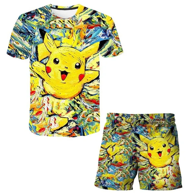 Set tricou și pantaloni scurți pentru copii Pokémon - 2 bucăți