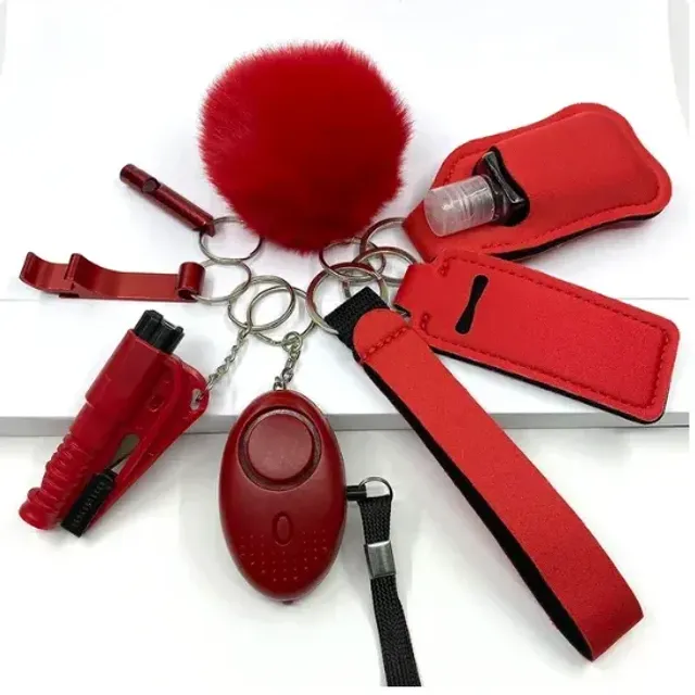 Set of keychains for self-defense women - different colors and designs