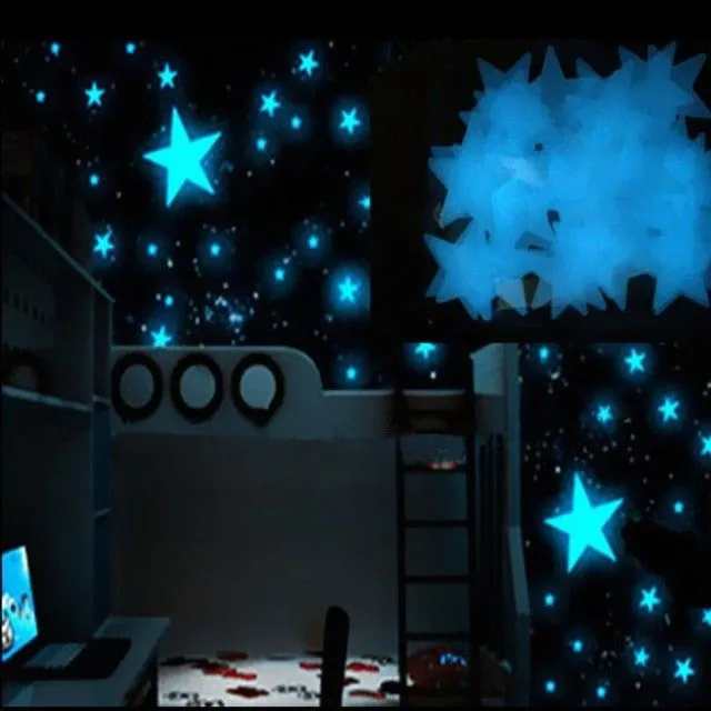 Stele fosforescente pentru perete Glow Stars