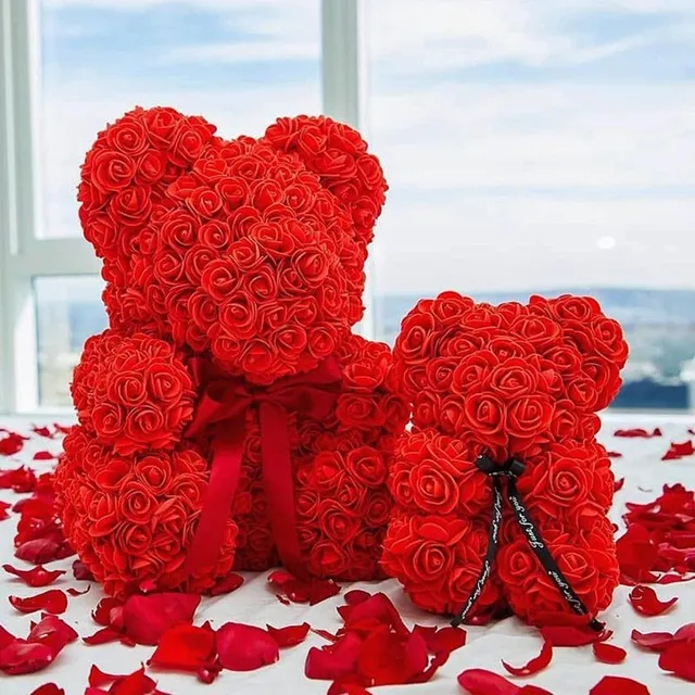 Gift teddy bear full of roses - more variants