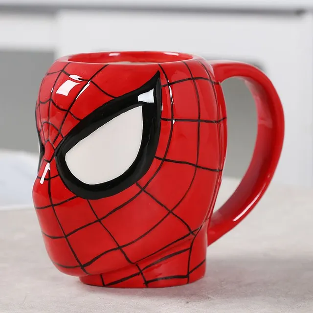 Cup in the shape of a comic book superhero