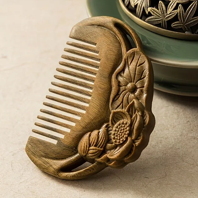 Vintage stylish comb made of lotus sandalwood