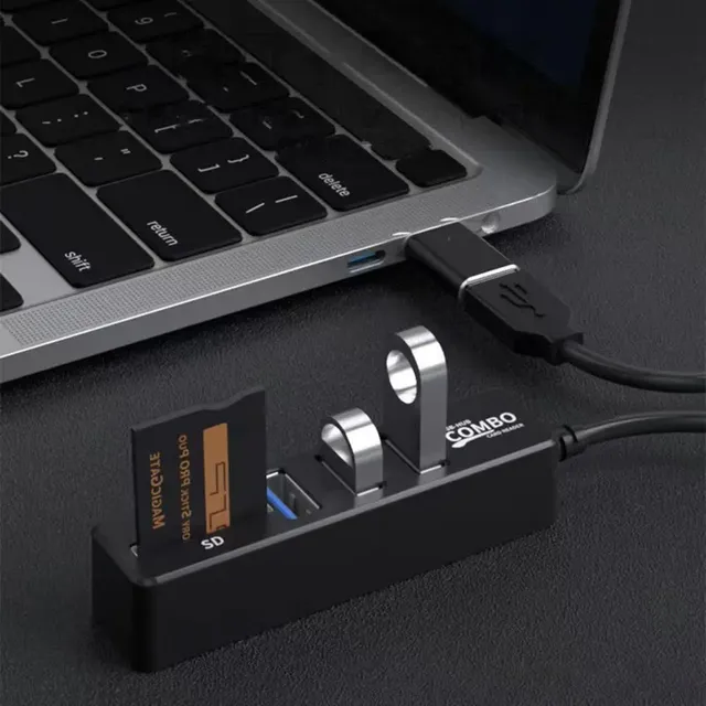 Reliable 5v1 USB Hub, portable, without driver, high speed data transfer, USB 2.0, multiple hubs, adapter, SD card reader/card TF