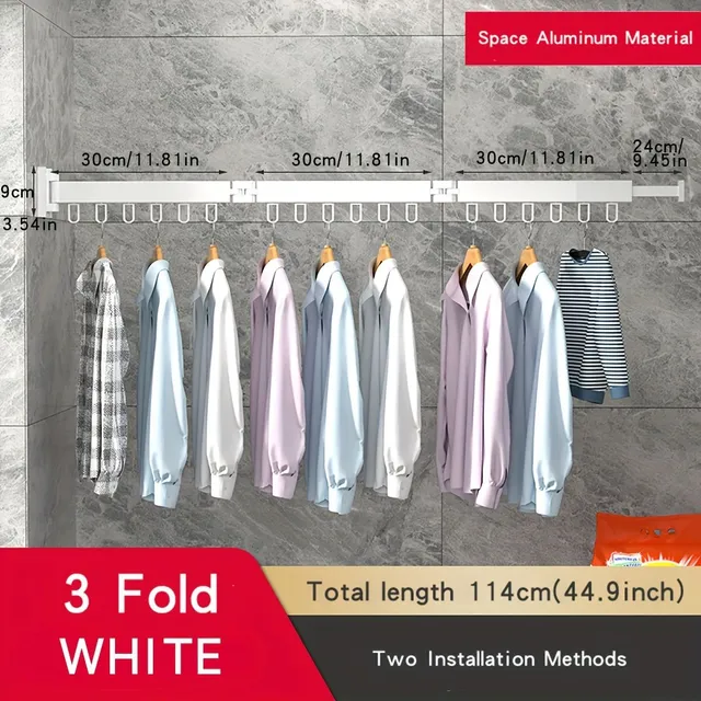 Practical and economical wall dryer for laundry - Degradable and foldable shelf for comfortable drying of laundry in the air