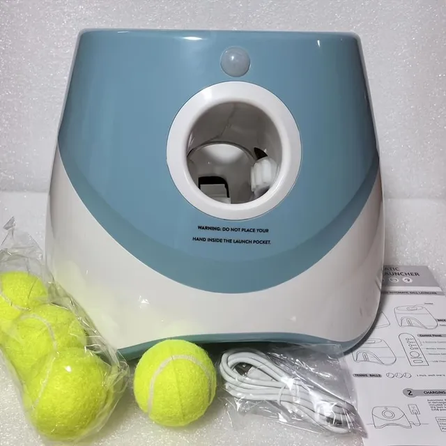 Lanceur automatique de balles de tennis pour animaux de compagnie - Jouets d'entraînement pour chiens - Jouet interactif pour animaux de compagnie pour l'apprentissage du rapport et l'exercice