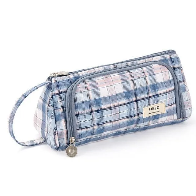 Coloured pencil case navy-blue-field