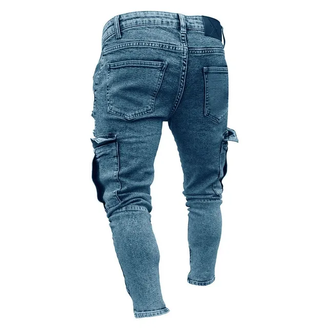 Men's skinny denim cargo pant