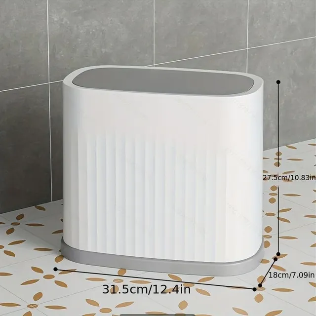 Moderní odpadkový koš v severském stylu s víkem - jednoduché a kreativní stlačení - do koupelny, obývacího pokoje, ložnice - snadné čištění a pohodlné použití