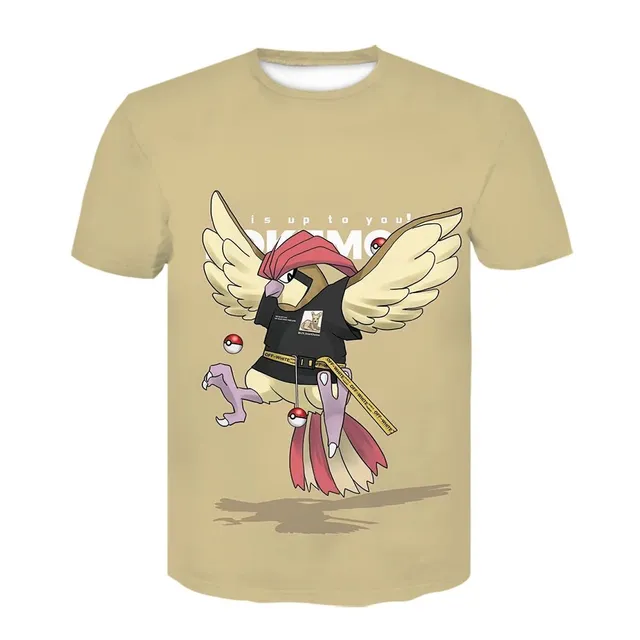 Stylish unisex T-shirt with 3D printing of great Pokemon