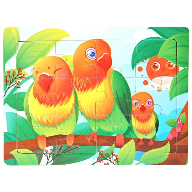 Kids cute wooden puzzle with pets 11