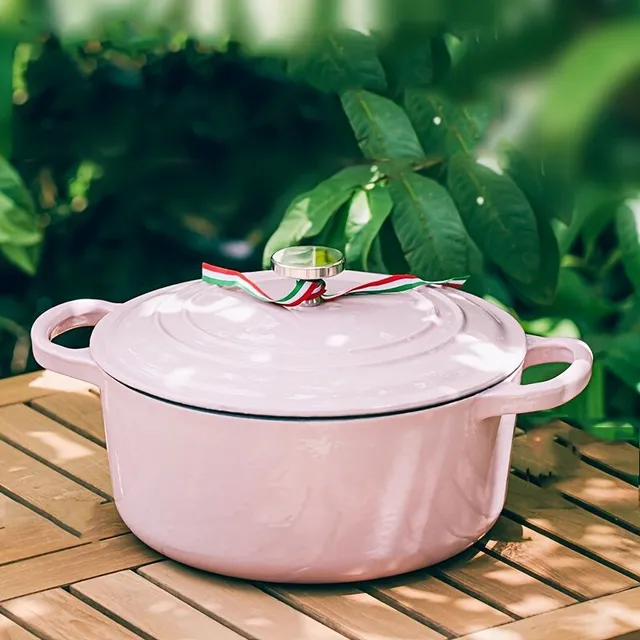 A versatile cast-iron pot with non-sticky surface for induction