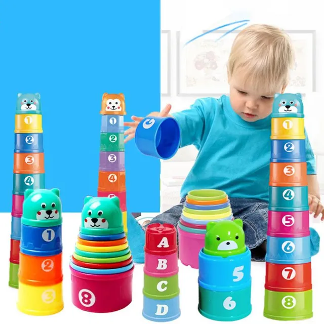 Children's folding educational rainbow pyramid