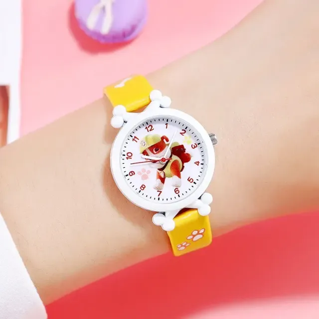 Baby analog watches in color according to heroes fairy tales Paw patrol