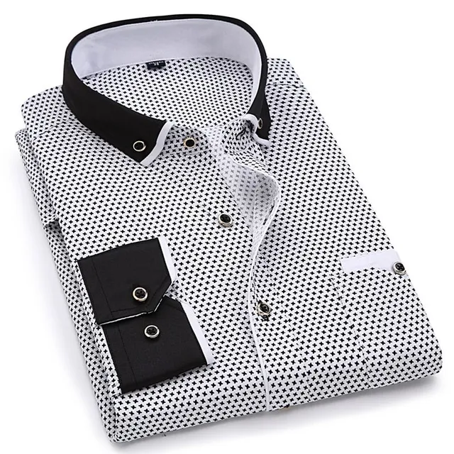 Chemise à manches longues pour hommes, de luxe, originale, élégante et classique, en différentes couleurs Hiuff