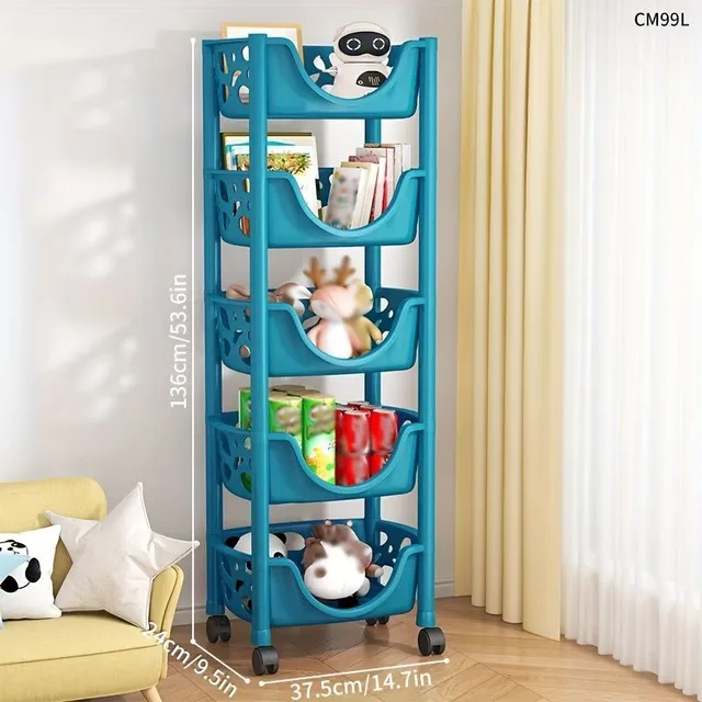 Storage trolley on wheels 2/3/4/5 floors, slender storage cabinet, spacious shelves for small things, snacks