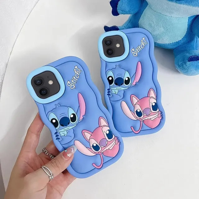 Silicone padded soft case for iPhone in the motifs of the characters from the Stitch & Angel fairy tales