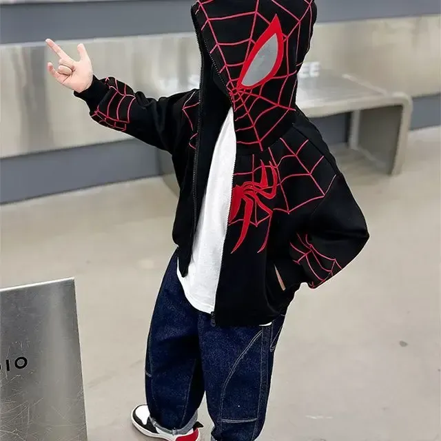 Modna bluza dla dzieci z unikalnym kapturem w motywach Spider-Man