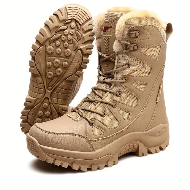 Men's winter snow boots in half calves - Warm, waterproof, slippery - Ideal for cold weather