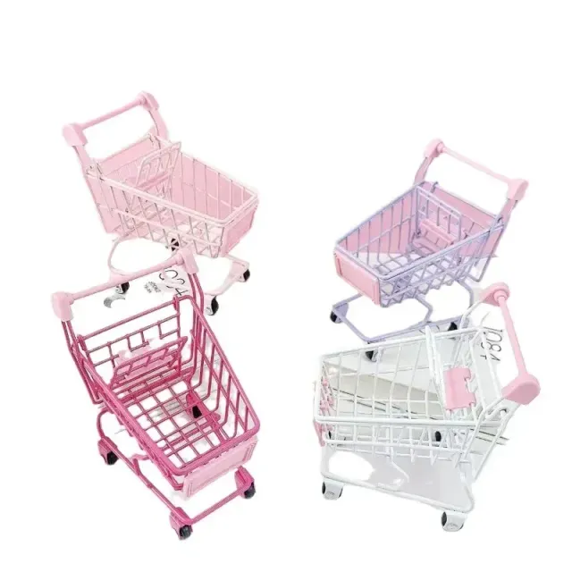 Simulation child shopping trolley for playing and storing toys