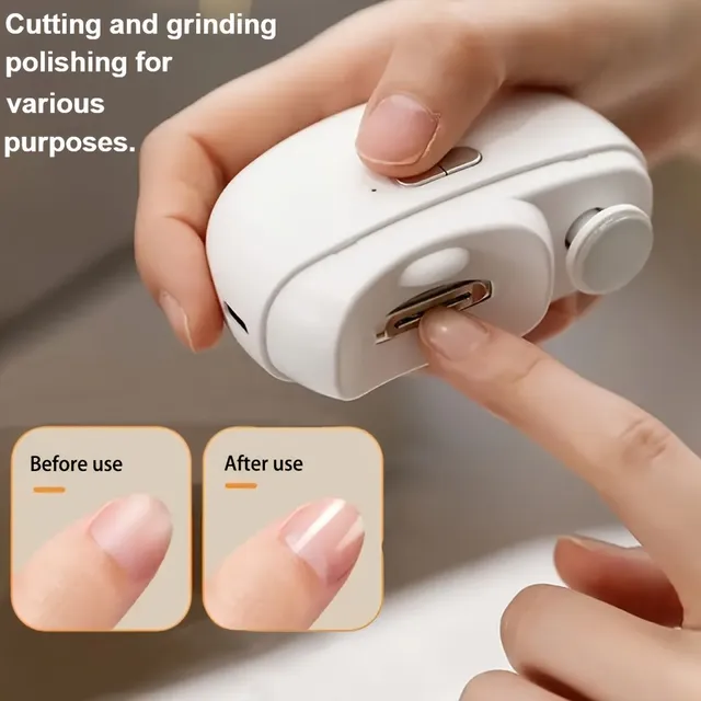 Smart electric nail trimmer with safety function against scratching, polishing, lighting and grinding, Suitable for all ages