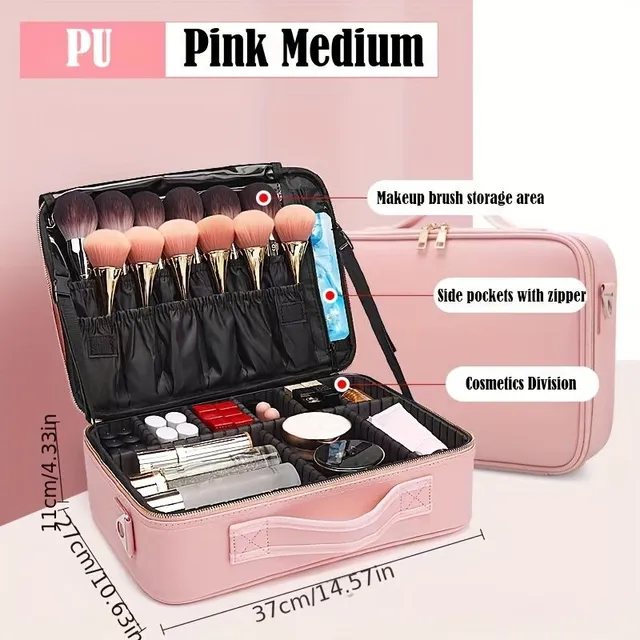 Waterproof travel cosmetic suitcase with adjustable bulkheads