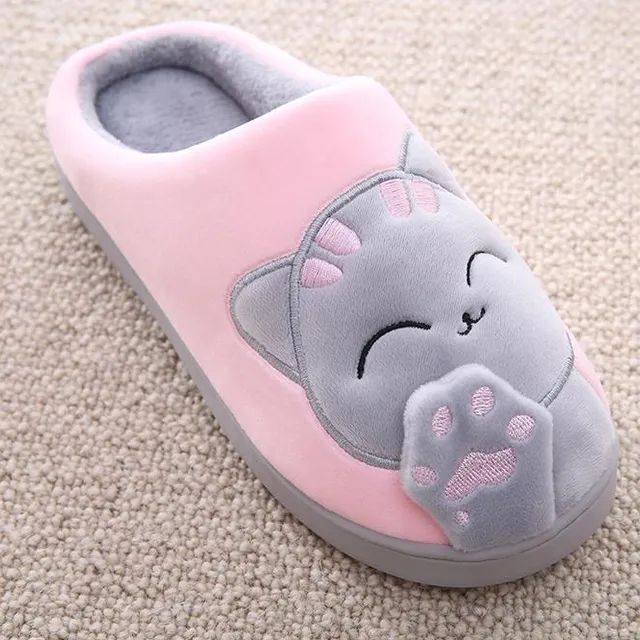 Chaussons d'intérieur pour femme avec un chat