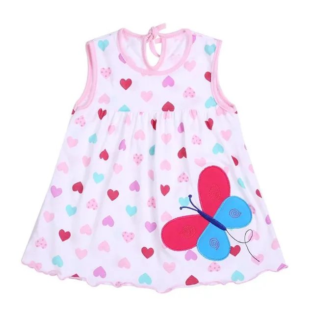 Dívčí novorozenecké letní šaty s širokými ramínky a roztomilým vzorem