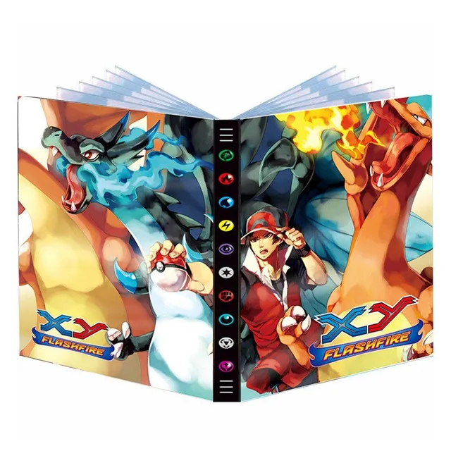 Stylish album for collector's cards with Pokemon themes