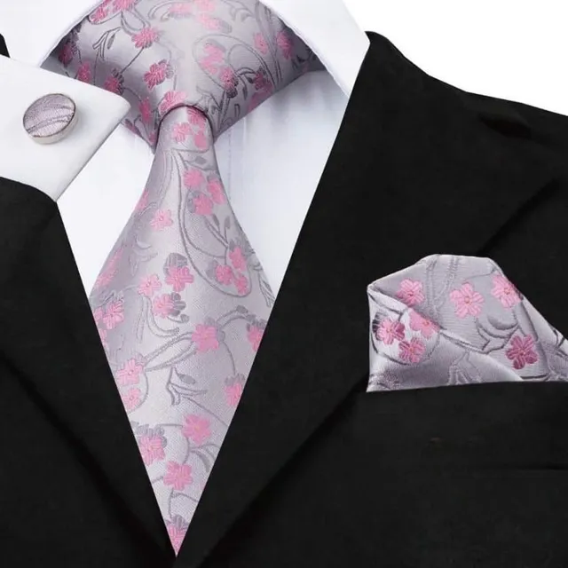 Men's luxury set with pattern | Tie, Handkerchief, Cufflinks