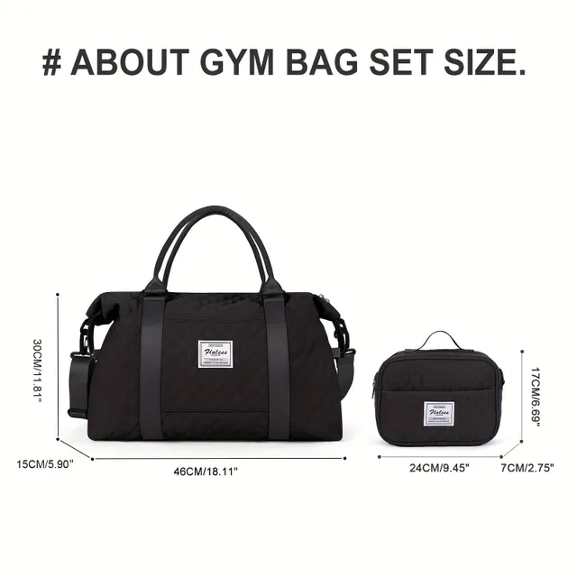 Spacious travel sports bag © Great for gym, weekends and nights © With removable strap