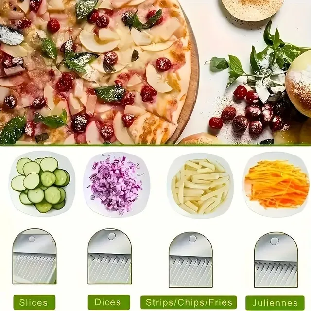 Set cuțit multifuncțional de bucătărie pentru fructe și legume, răzătoare, feliată cu recipient