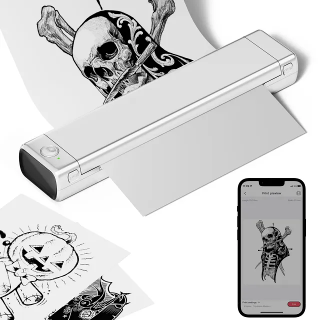 M08F: A4 pocket printer without ink, wireless, A4 paper support