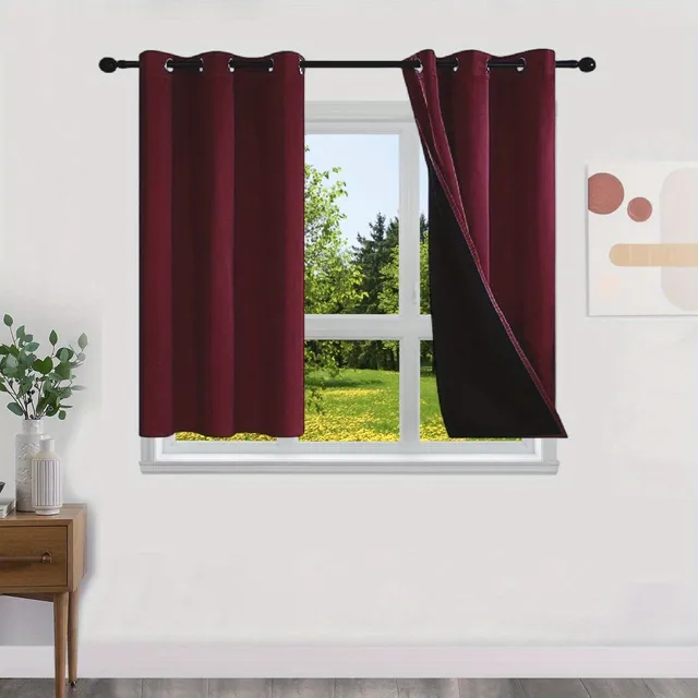 Blackout curtains with no pattern with thermal lining - Energy saving, privacy and style for living room, bedroom, kitchen and bathroom