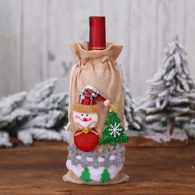 Gyönyörű borosüveg tasak karácsonyi motívummal Debbie