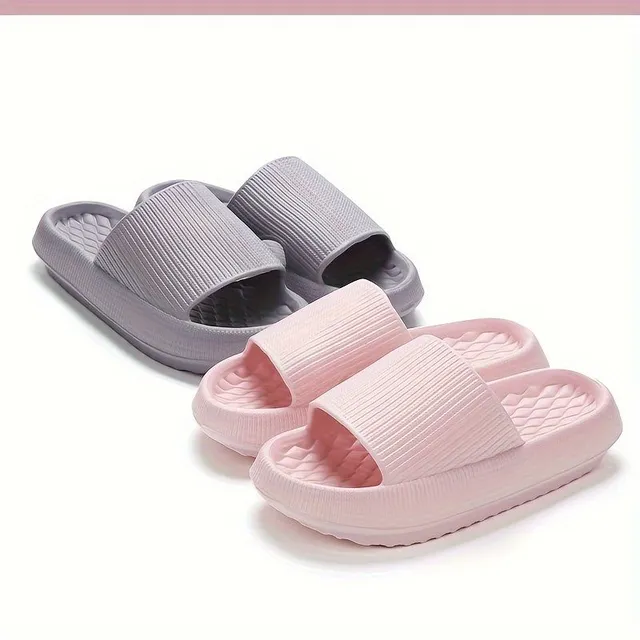 Comfortable slippers for the house and bathrooms with open tip and soft sole