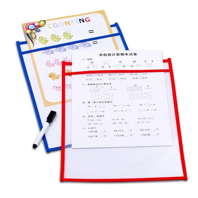 Transparentné moderné organizačné tabule pre papiere a pre písanie a vymazávanie poznámok 10 ks