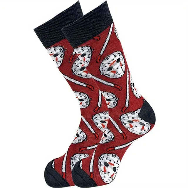 Men's socks printed with horror characters