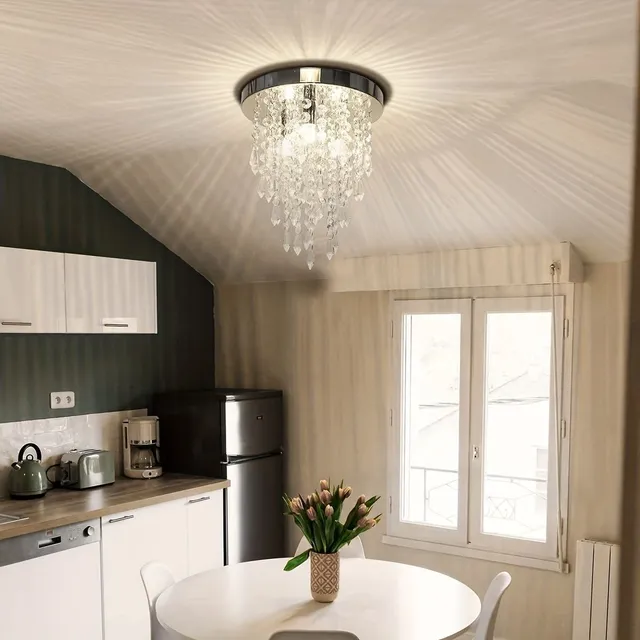 Lustr de tavan cu cristale miniaturale - Lumină de tavan elegantă și modernă înglobată pentru dormitor, hol, bar, sufragerie