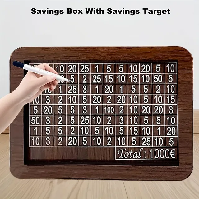 Wooden coin storage box on the home counter, Treasurer for savings, Decorative Showcase Piglet