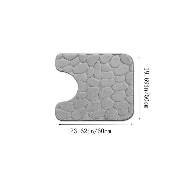 1ks flanelová toaletní podložka ve tvaru U, koupelnová protiskluzová podložka na oblázkovou podlahu, měkká savá podložka na nohy, koupelnový koberec, koupelnové doplňky, koupelnové potřeby, koupelnové dekorace, koupelnové dekorace