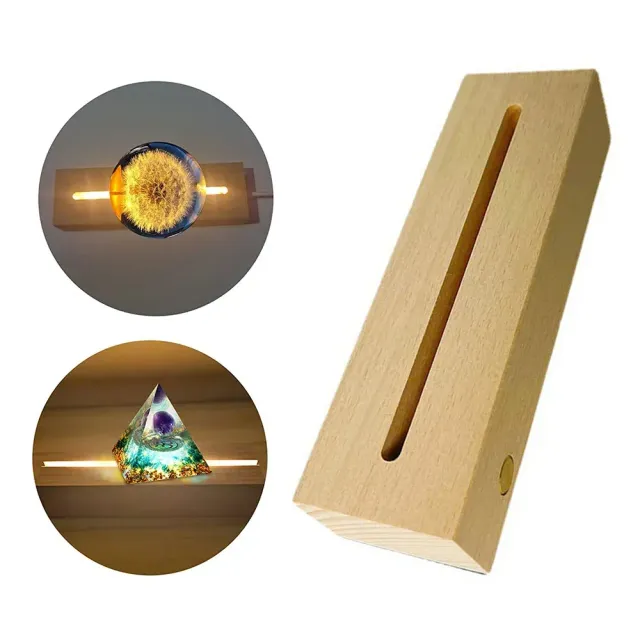 Wooden lamp with LED lighting and color rectangular display