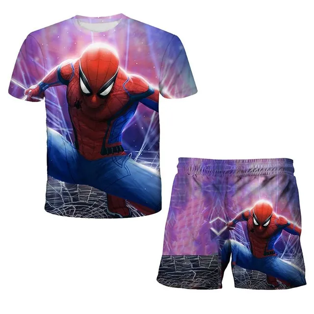 Štýlová športová detská súprava šortiek a trička s motívom obľúbeného Avengers Kirbyho